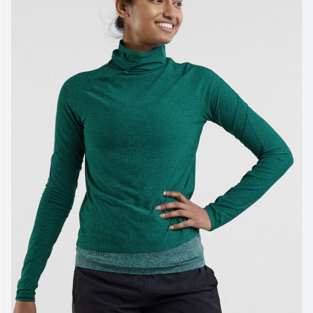 Oiselle Green Mockneck